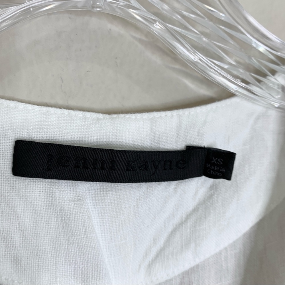 Jenni Kayne Callan Dress (Sz XS) Sleeveless Button-Up Linen Midi Ivory - Picture 11 of 13